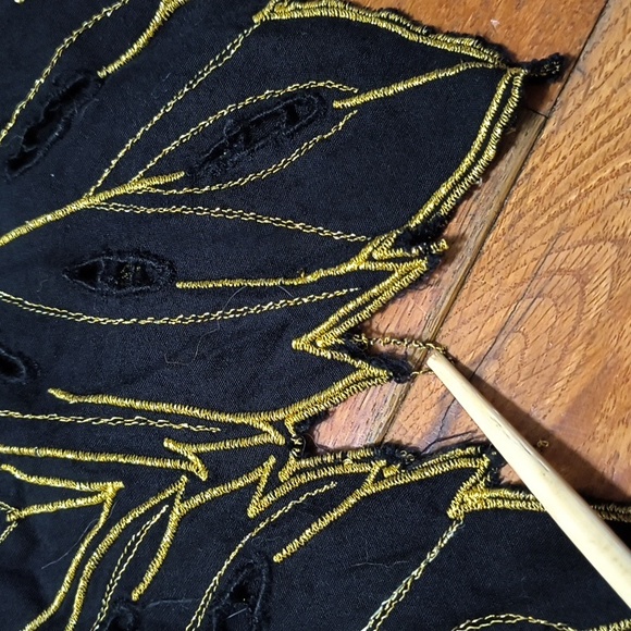 🧚♀️Whimsigoth Fairycore Black + Gold Skirt - Picture 8 of 14